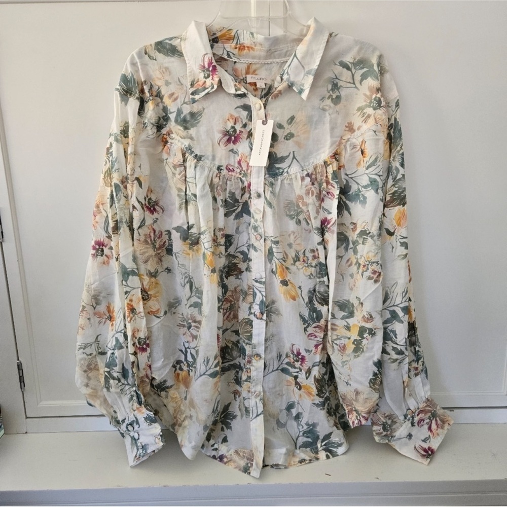 NWT! Anthropologie Pilcro Batwing Yoke Blouse -Size Small 🎥1️⃣ - Picture 4 of 5